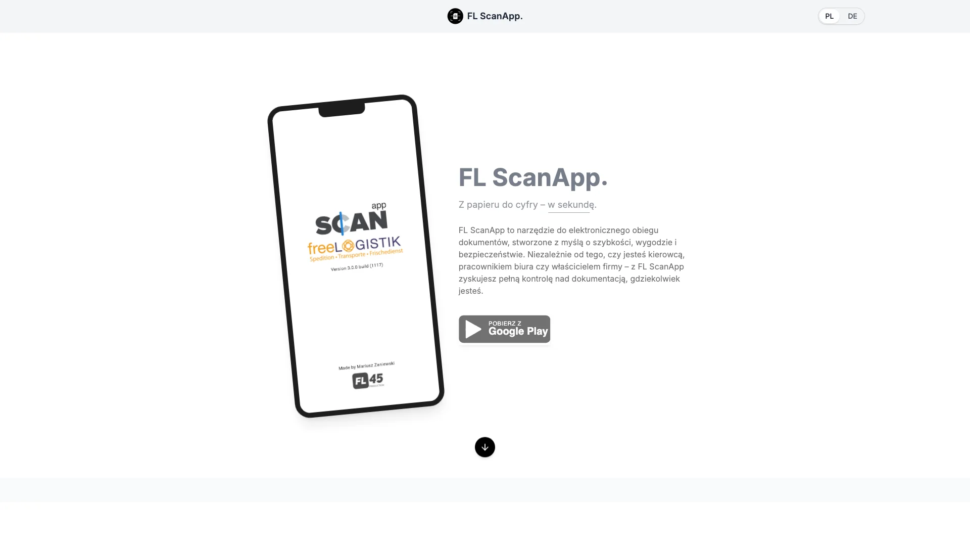 FL ScanApp Website Screenshot